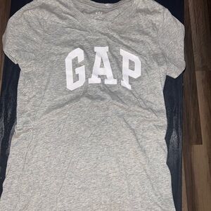 GAP Heather Gray Tee with White Lettering